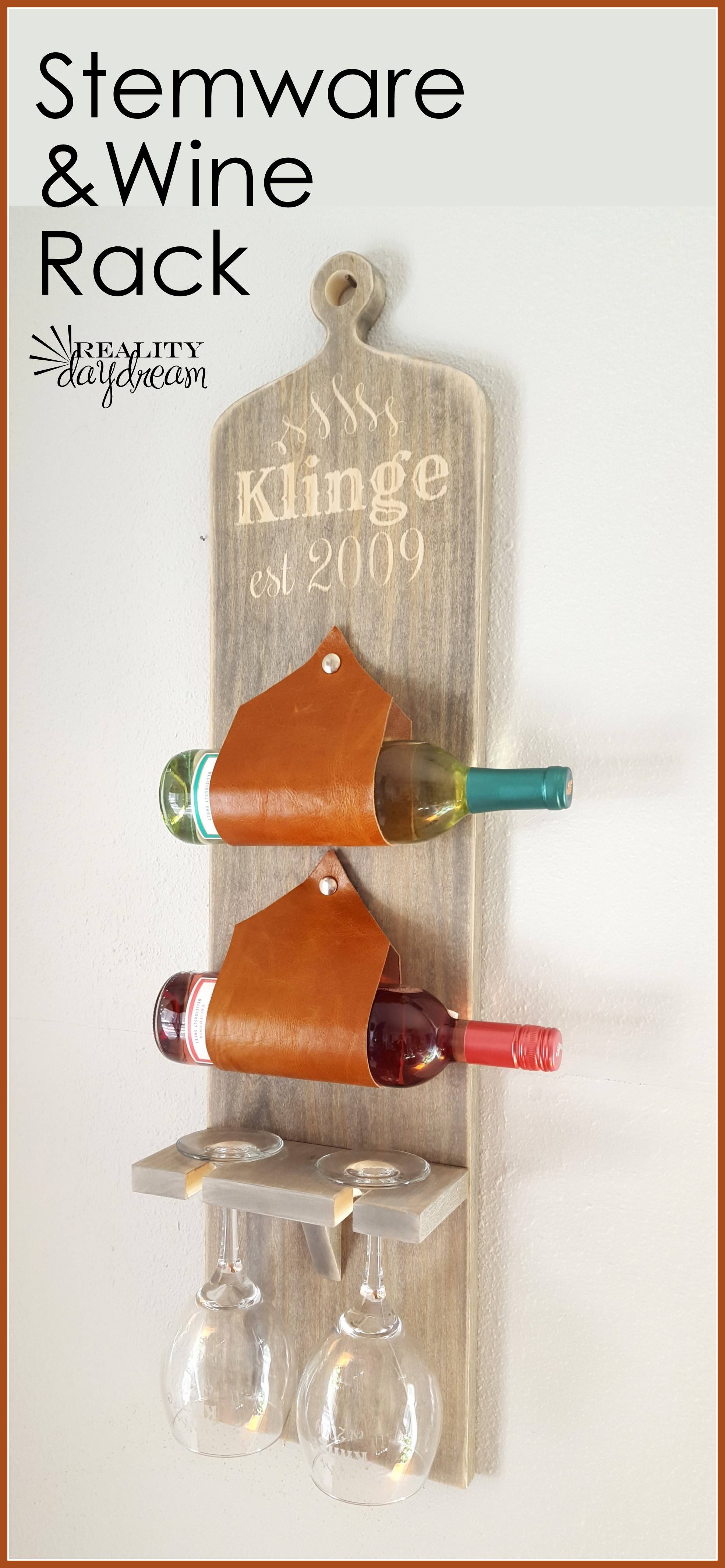 DIY Wine and Stemware Rack great handmade gift idea!