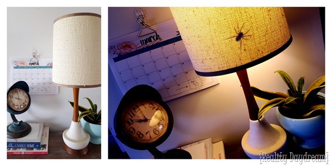 Use a sticky vinyl spider and slap it on the inside of a lampshade! {Reality Daydream}