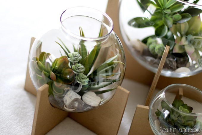 Step-by-step tutorial to make these darling Cross Base Terrariums with Faux Succulents!! {Reality Daydream} Step-by-step tutorial to make these darling Cross Base Terrariums with Faux Succulents!! {Reality Daydream}