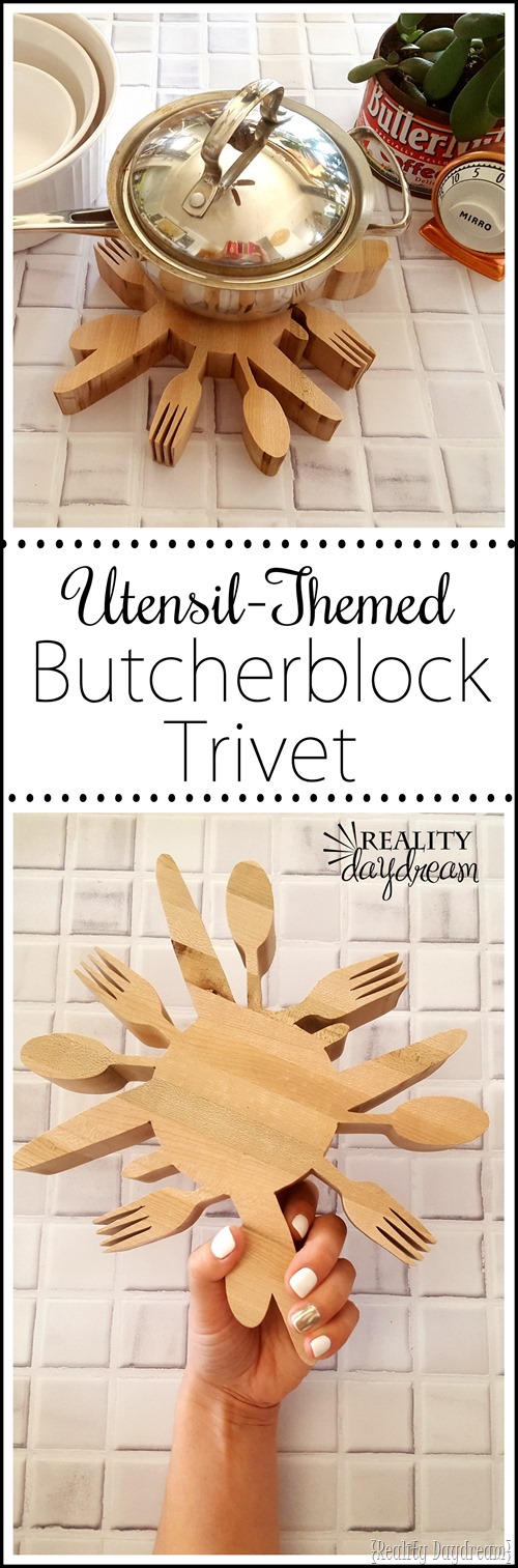 GIFT IDEA! This wooden 'Utensil Trivet would be a fun handmade gift for the holidays! {Reality Daydream}