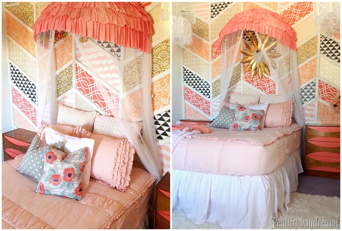 Make a canopy using an old papasan chair frame... cut in half! {Reality Daydream}