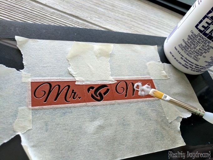 Use ascid etching paste to make gorgeous personalized wedding gifts! {Reality Daydream}