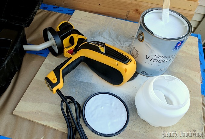 Wagner paint gun for exterior potting bench garden shed {Reality Daydream}