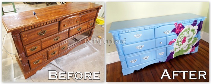 AMAZING transformation of a clunky old dresser! Click through for the step-by-step tutorial {Reality Daydream}