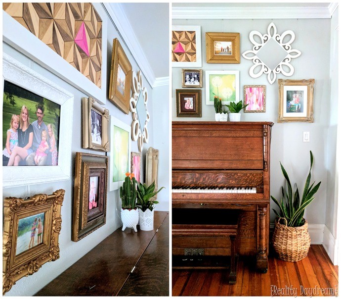 Gallery wall tips and inspiration, including how to install without putting ANY holes in your wall! {Reality Daydream}