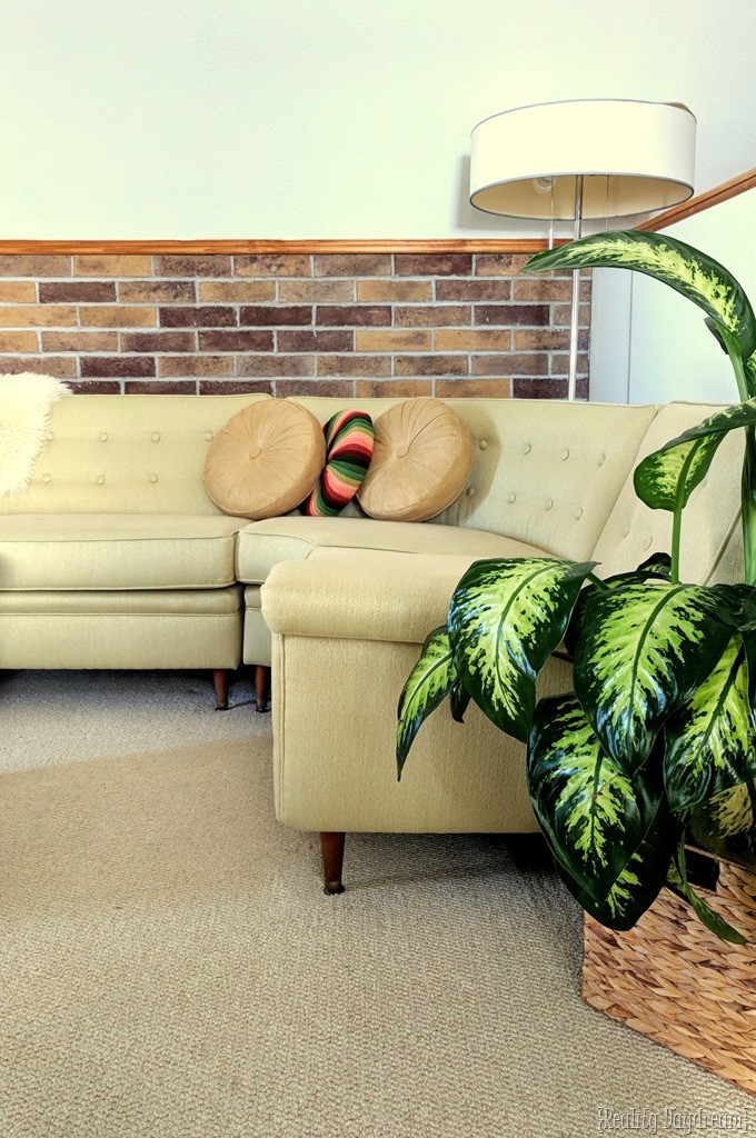 Coronado brick veneer accent wall installation below the chair rail {Reality Daydream}