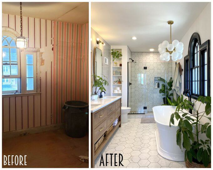 before and after o dreamy master bathroom!