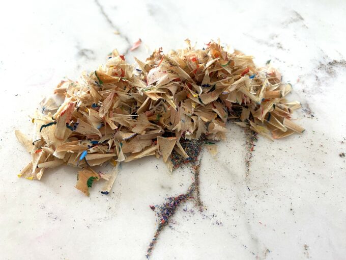 COlored pencil shavings