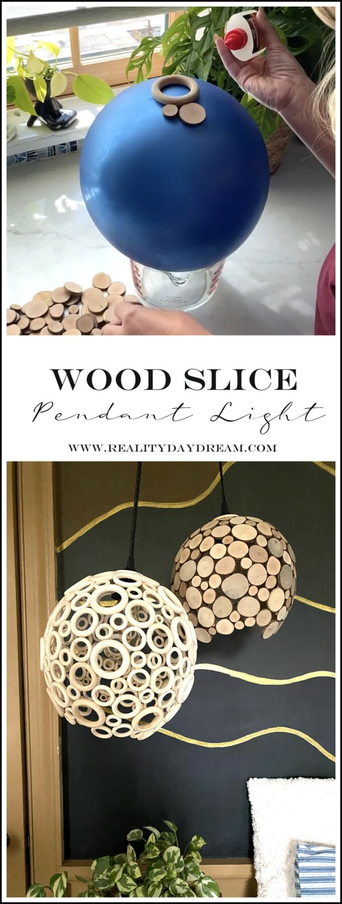 pinnable image for wood slice pendant light