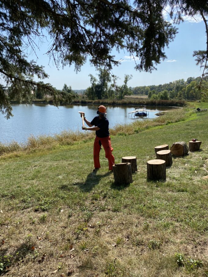 Chopping wood with our STIHL tools