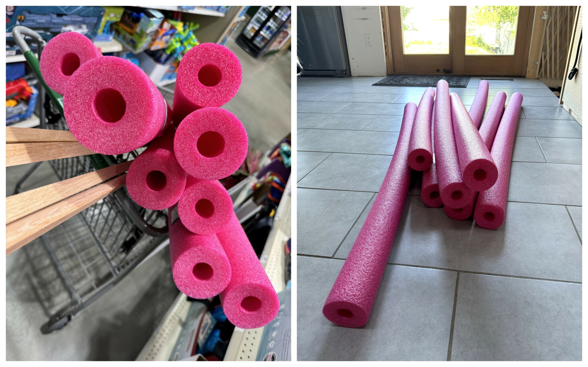 Make this Upholstered Pool Noodle Headboard!