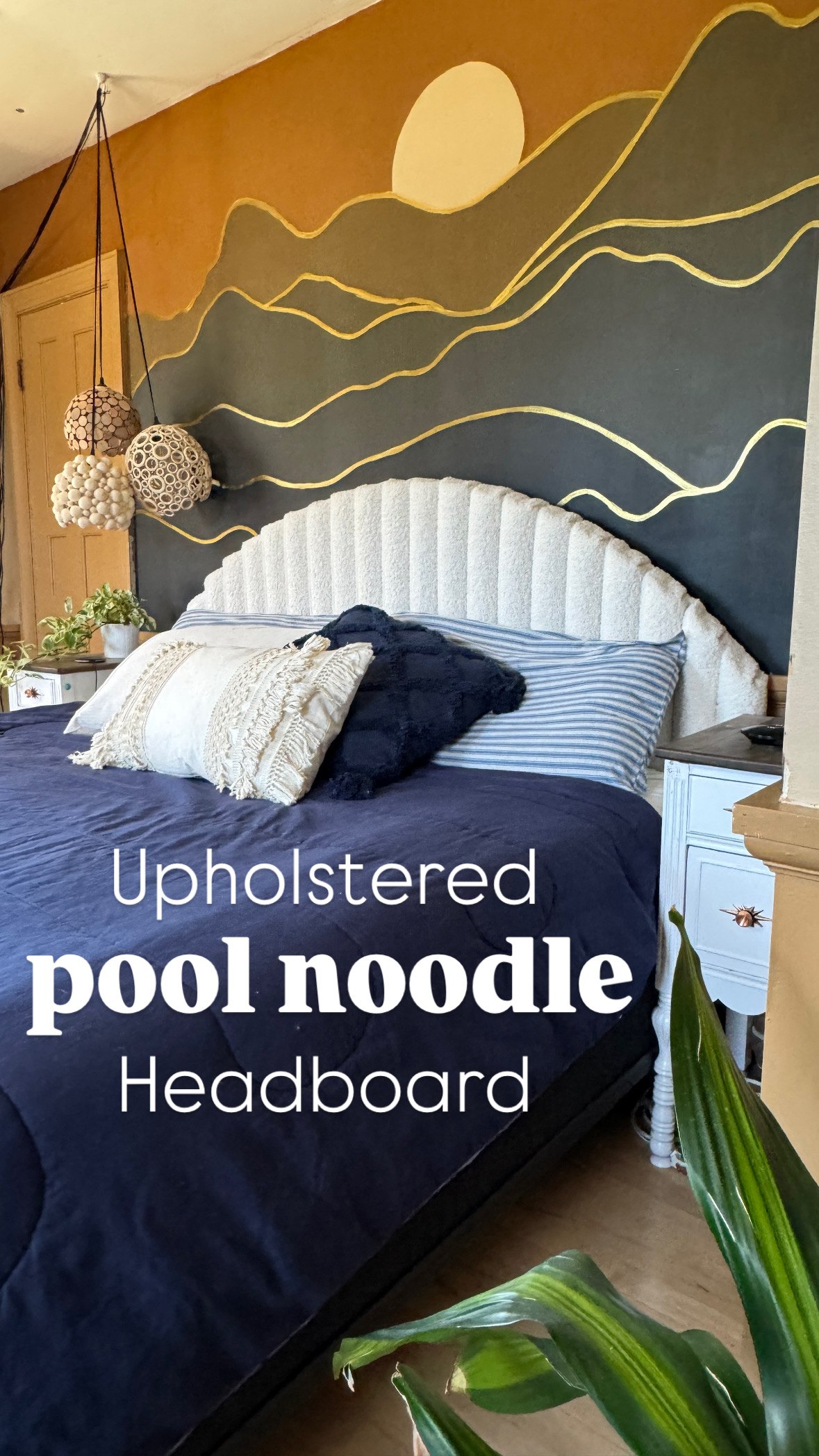 Make this Upholstered Pool Noodle Headboard!