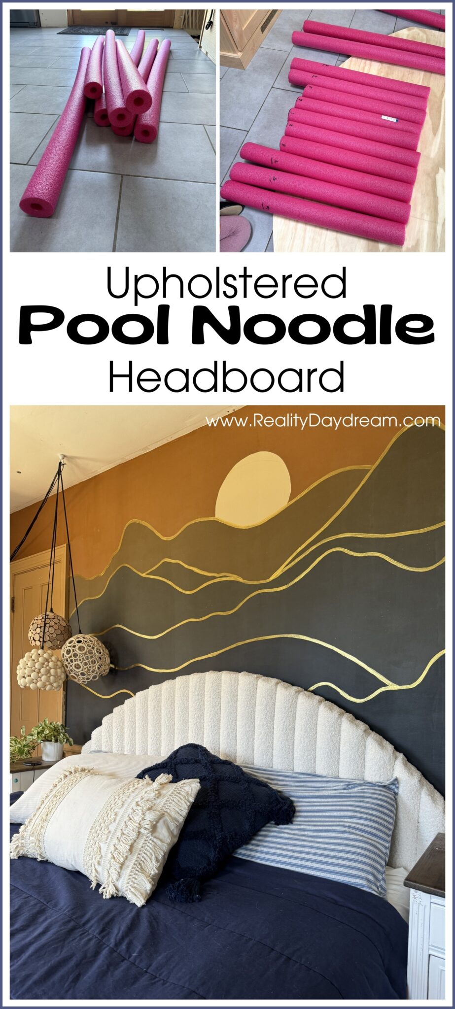 Make this Upholstered Pool Noodle Headboard!